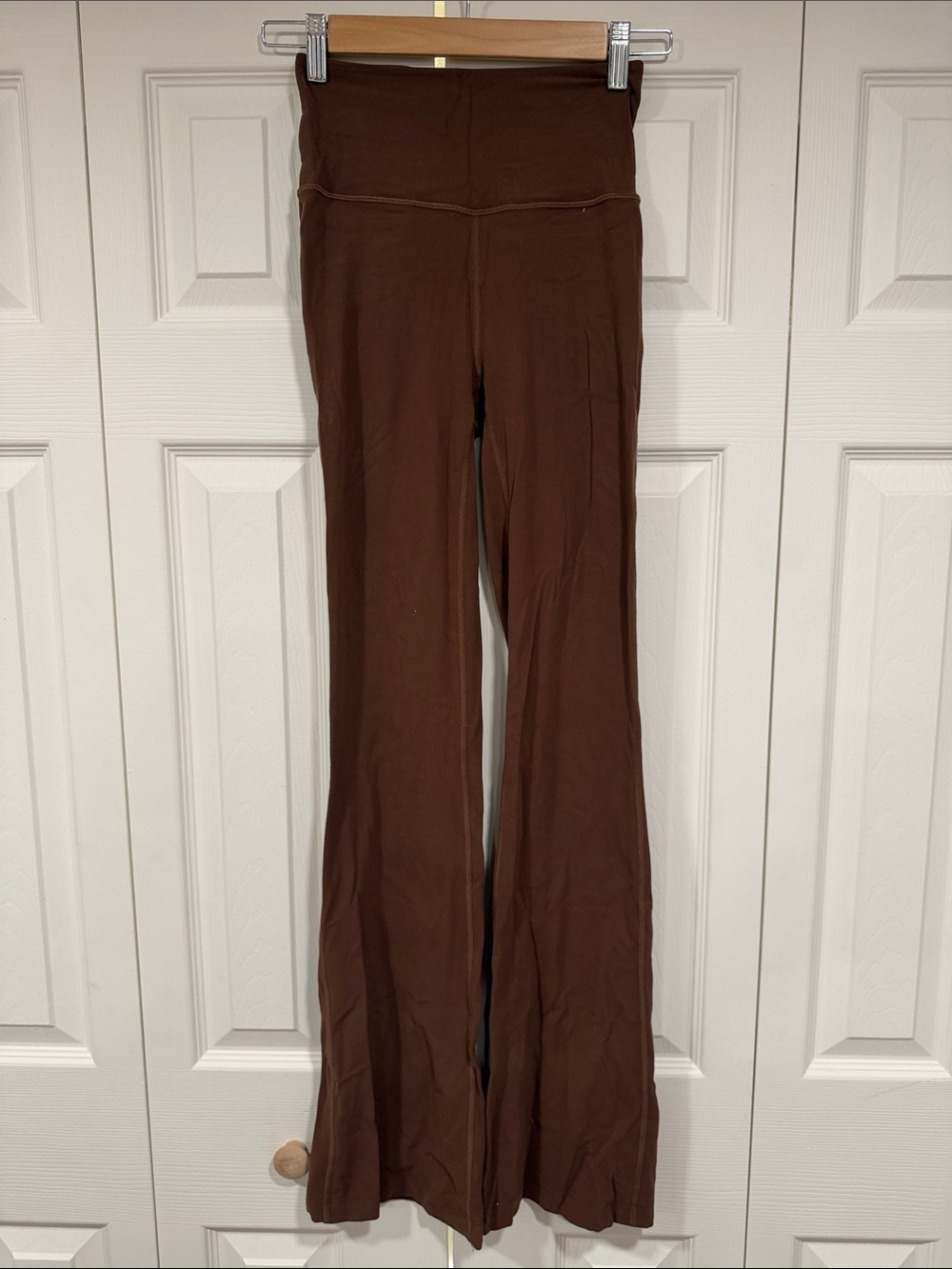 High-Waist Brown Flare Yoga Pants